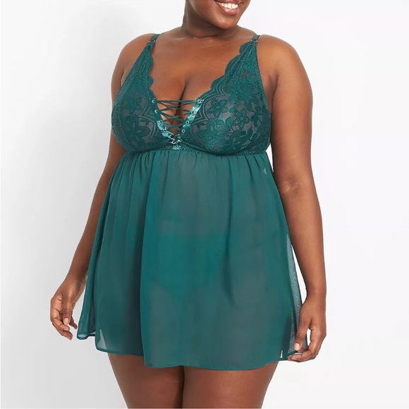 Cacique Scallop Lace Babydoll Tank in Plus Size 18/20 - Picture 1 of 5